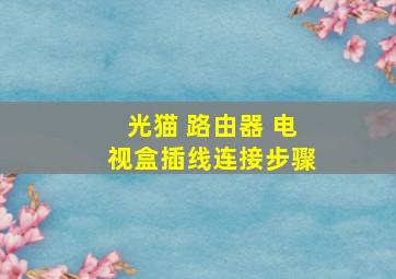 光猫 路由器 电视盒插线连接步骤